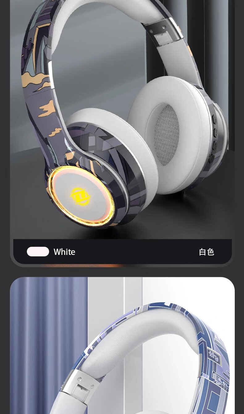华为(huawei)智选通用头戴式蓝牙耳机高颜值可插卡折叠全包耳式有线