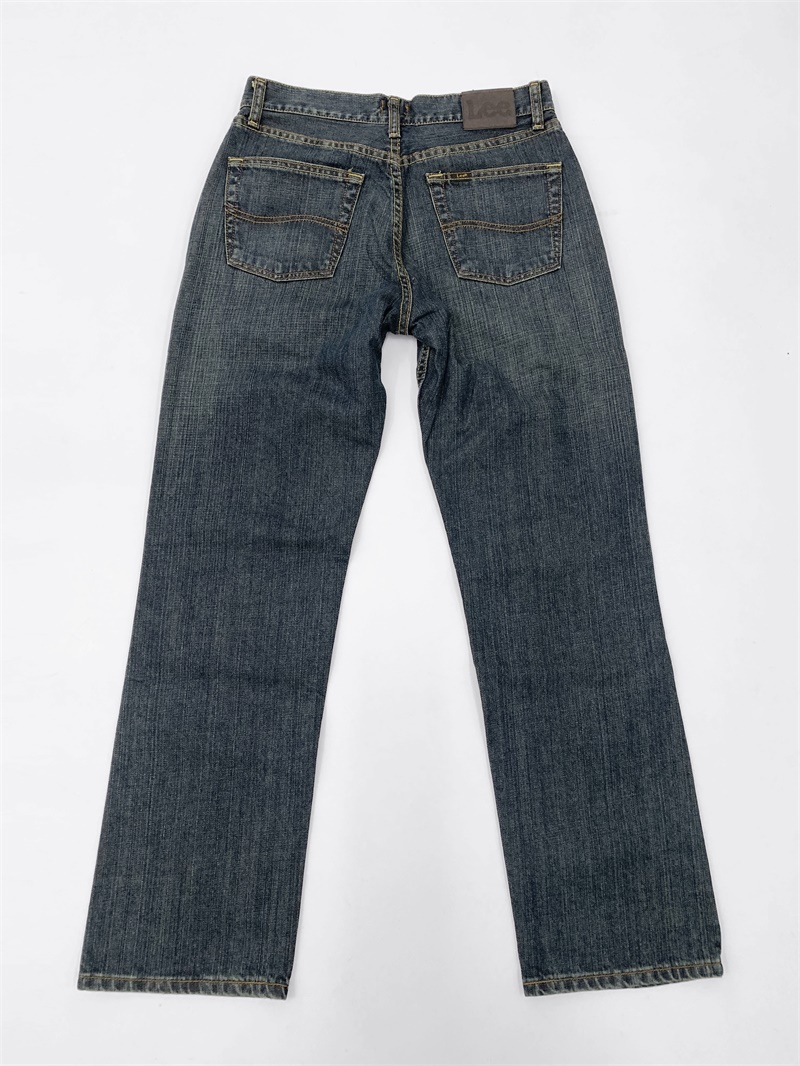 美国lee李牛仔裤深色中低腰复古标准显瘦微弹修身直筒宽松男士时尚