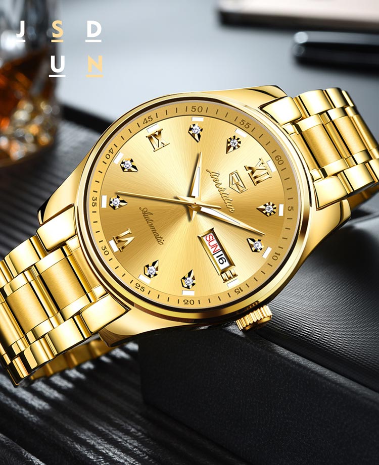 金士顿瑞士男士手表男全自动机械表名表防水双日历品牌十大金士盾