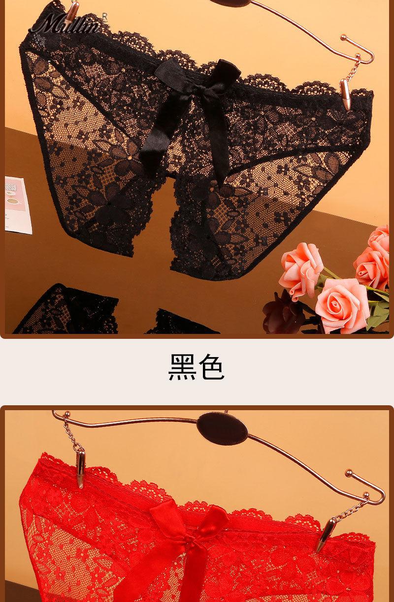 mullin蕾丝女士内裤女性感提臀透明无痕夫妻少妇开裆火辣诱惑低腰无痕