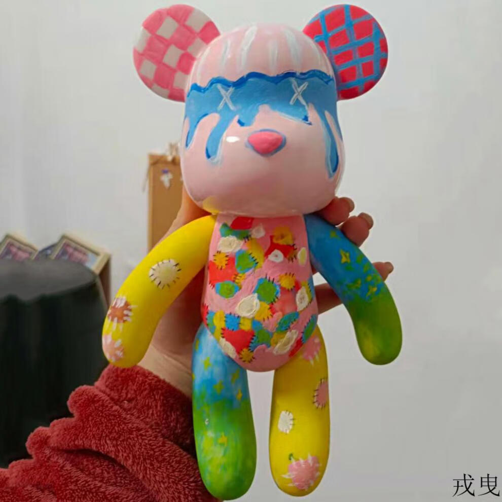 涂色石膏娃娃存钱罐涂鸦史迪仔彩绘kt猫上色搪胶陶瓷diy手工玩具 爱心