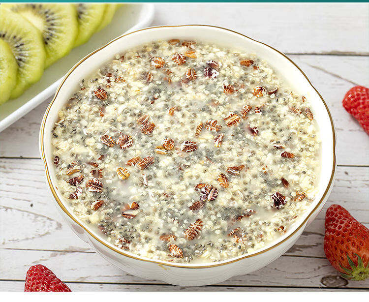 奇亚籽燕麦片黑燕麦早餐即食冲饮麦片健身代餐食品奇亚籽谷物燕麦500g