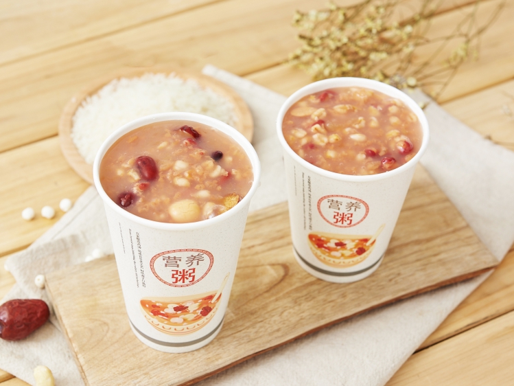 粥杯一次性稀饭杯带盖商用好粥道纸杯早餐杯加厚 14a营养粥1000只