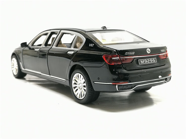 宝马7系车模玩具 汽车模型仿真合金车宝马7系加长版1:24男孩玩具车六