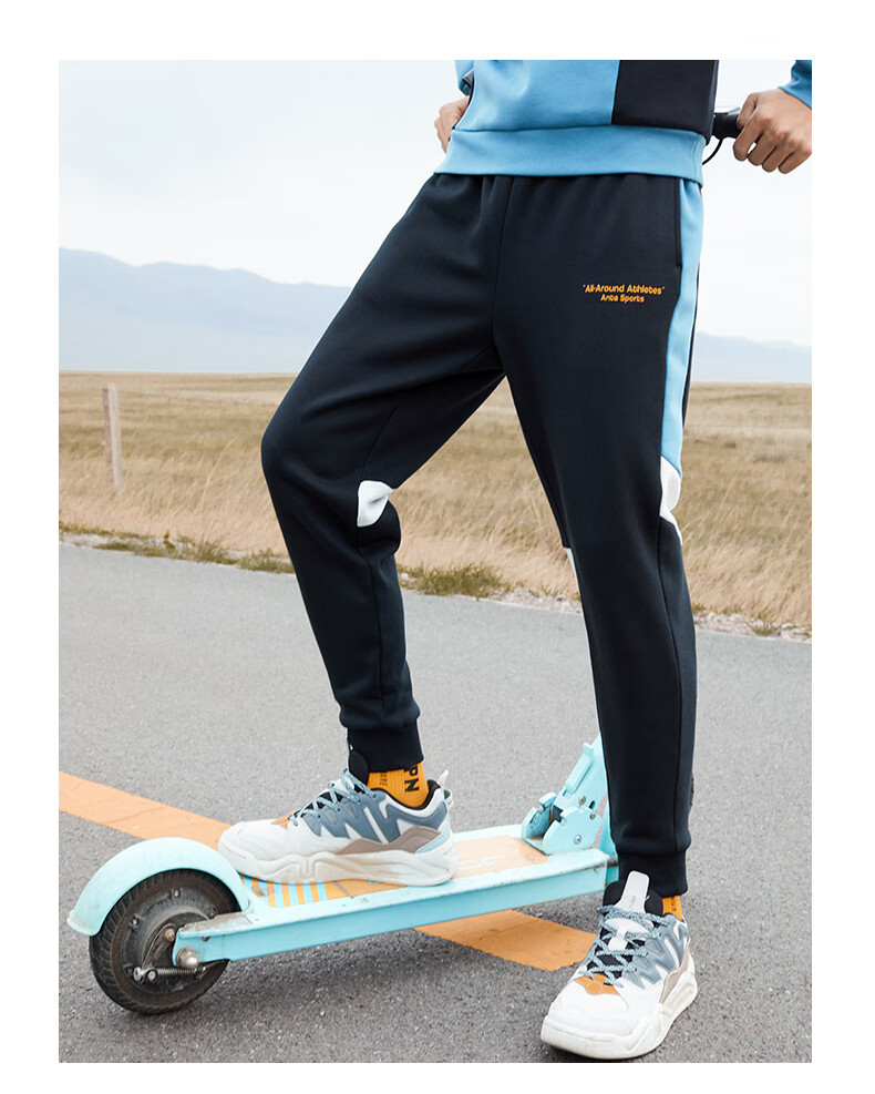 安踏男裤男士运动长裤 2020秋季针织收口束脚休闲运动裤 跑步潮流小脚