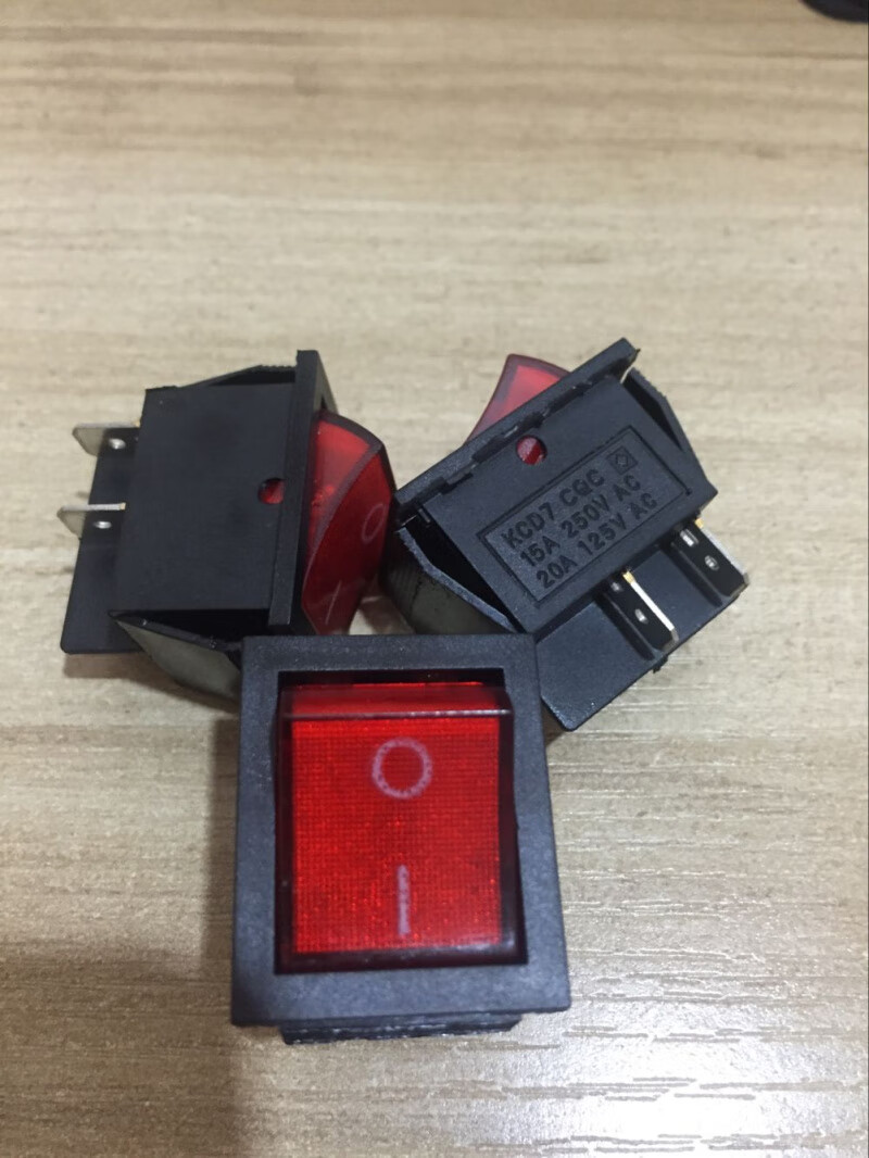 电动压面机船型开关四脚带灯船形开关按钮小开关电子开关电容配件