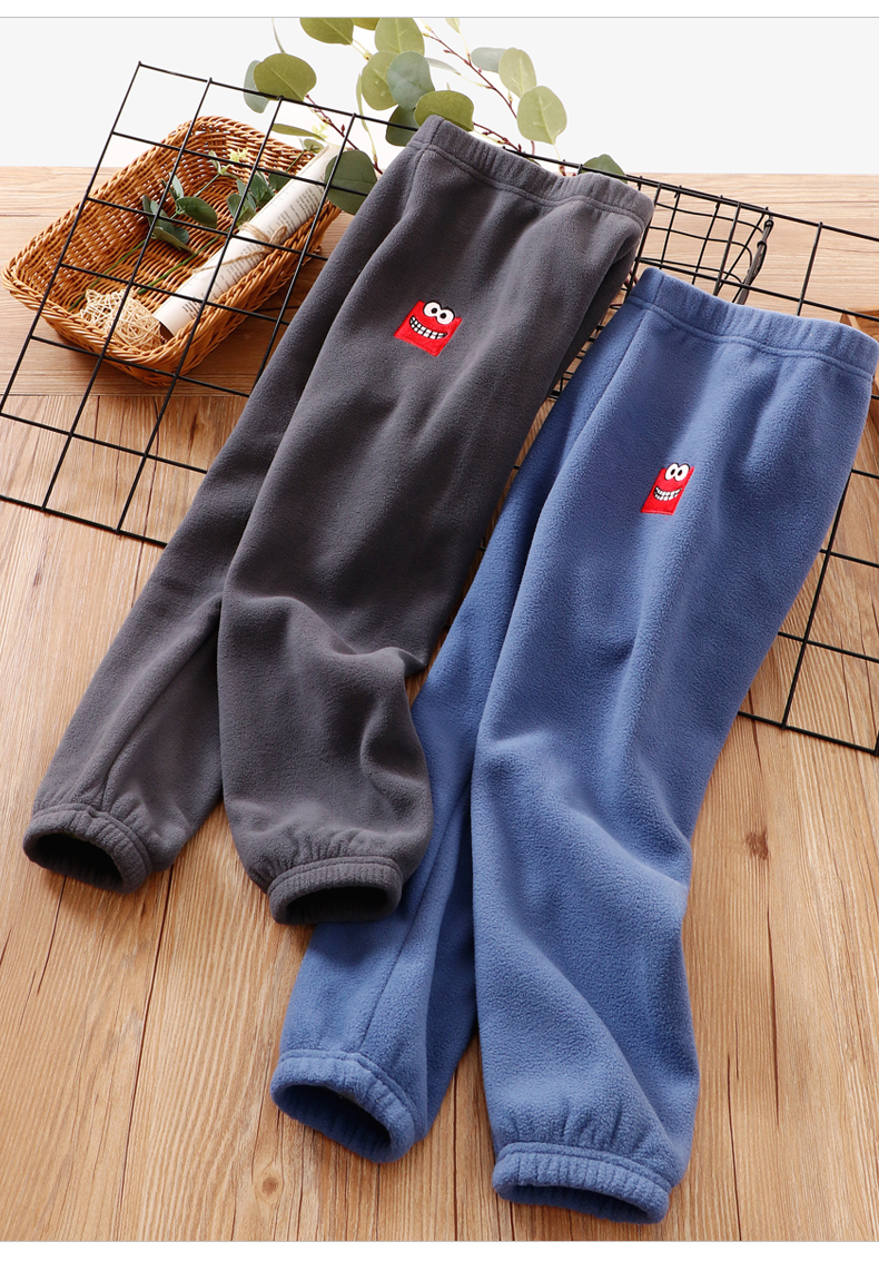 kids mam&dad儿童摇粒绒裤子男童秋冬季加绒保暖休闲裤男孩宝宝加厚