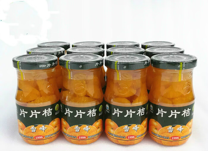 湖南雪峰片片桔橘片爽橘子罐头整箱12瓶