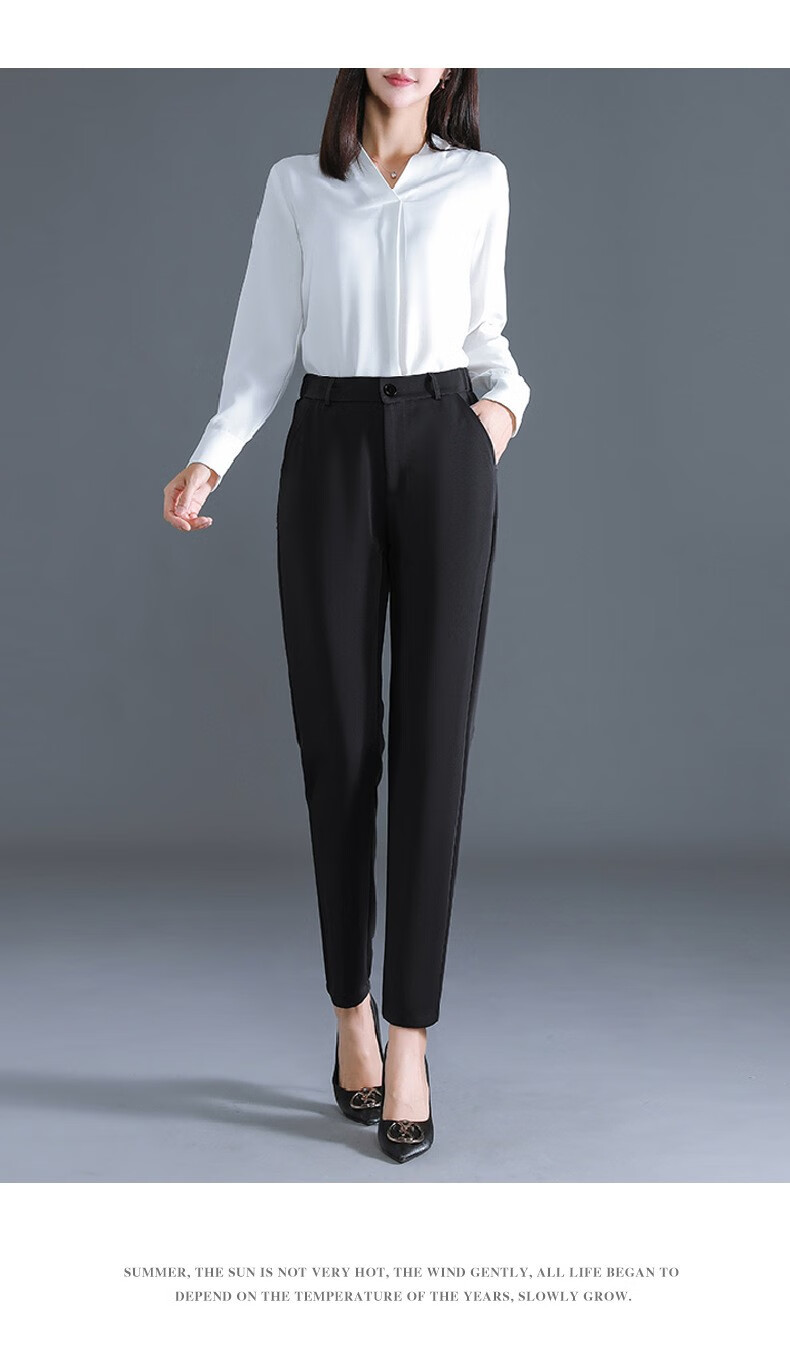 衣诗贝祺西装裤女长裤韩版2021年春秋新款显瘦小脚铅笔裤大码女士职业