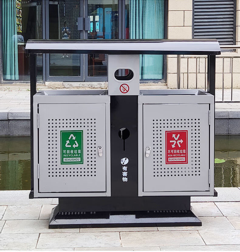 四分类垃圾桶户外分类不锈钢果皮箱三分类环卫小区公园环保庭院景观