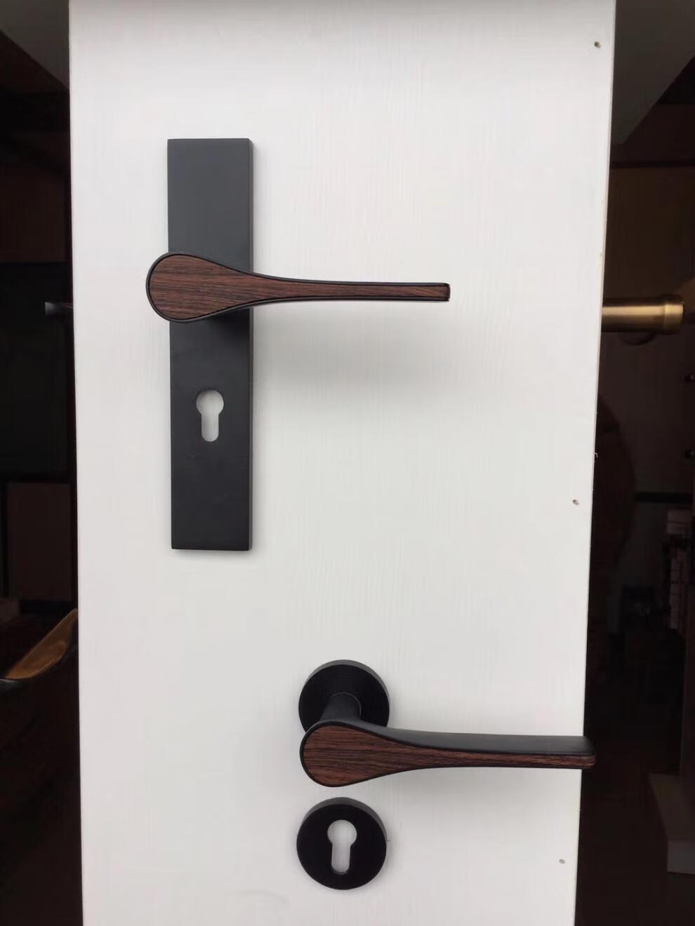 新升级尼克门锁tata尼克木门锁具pvd金色磁吸门锁黑色美式卧室内房