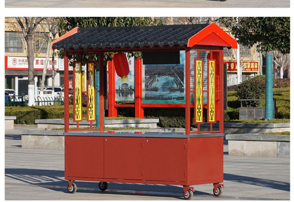 小吃车夜市摆摊推车移动手推外卖车网红美食仿古小吃车景区摆摊车移动