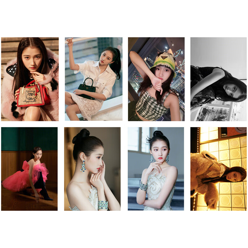 关晓彤海报 关晓彤海报墙贴 新女高清明信片写真壁纸挂画一套8张 c款