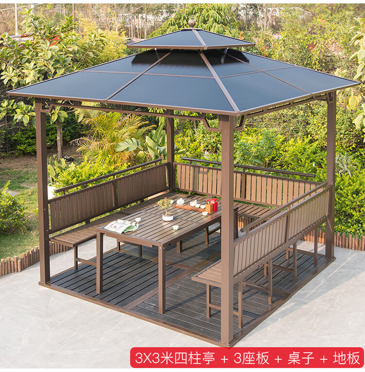 2022新款户外凉亭遮阳棚雨棚别墅庭院花园凉棚帐篷阳光板亭子室外露台