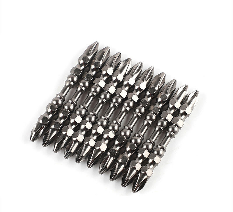 批头十字起子头强磁性披头电钻批头套装 枪黑双十字批头10支装【图片