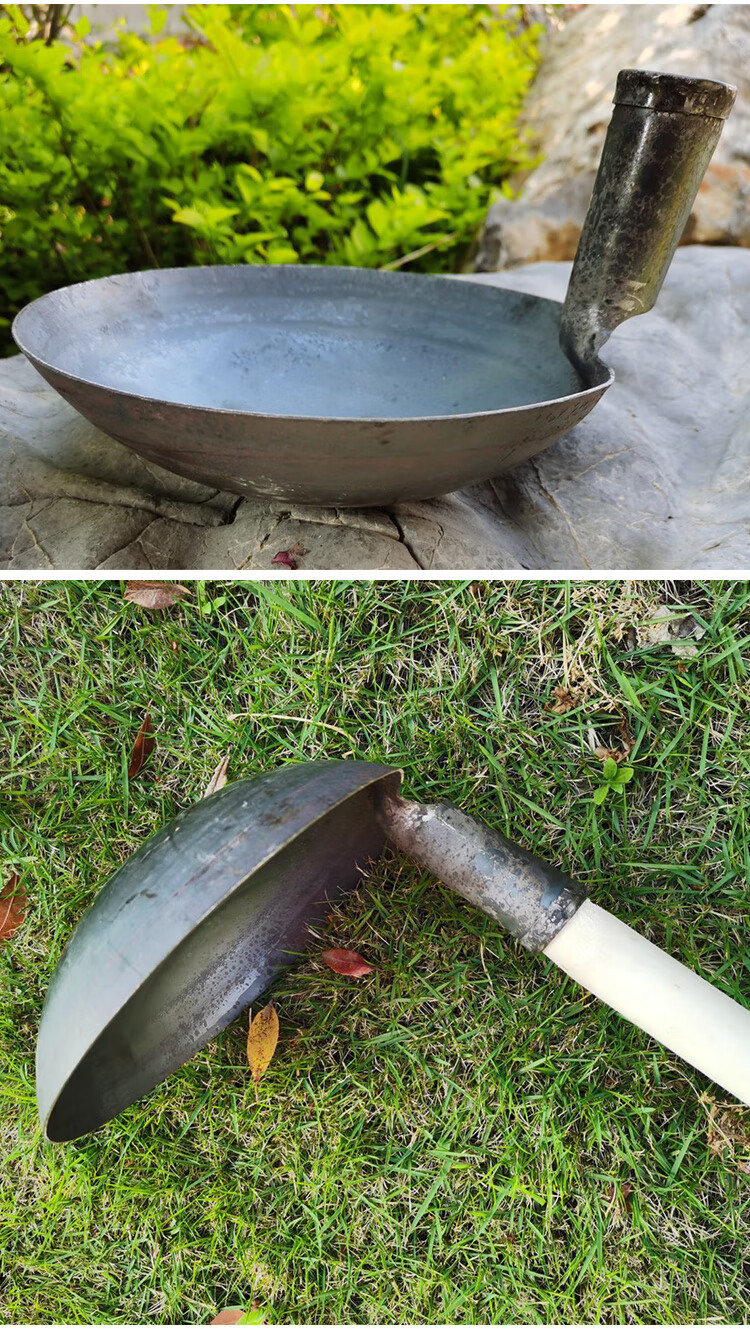 铁勺漏勺铁瓢大铁勺户外锅清理下水道淤泥挖泥土掏粪勺子直径20cm漏勺