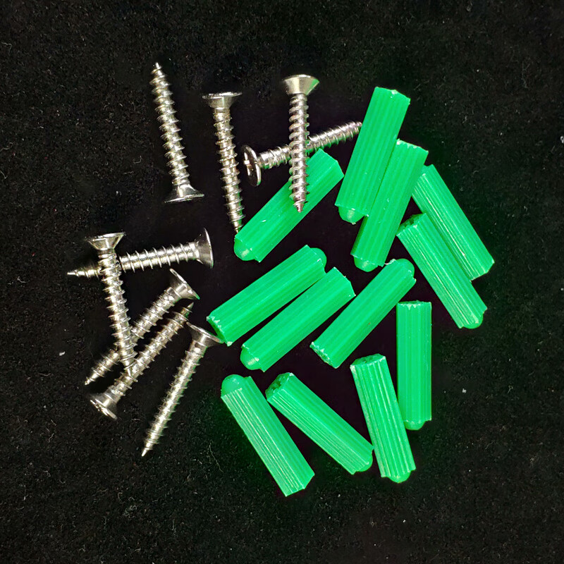 塑料膨胀管胶粒胶塞不锈钢自攻螺丝木螺钉66厘搭配螺丝100套装 6mm