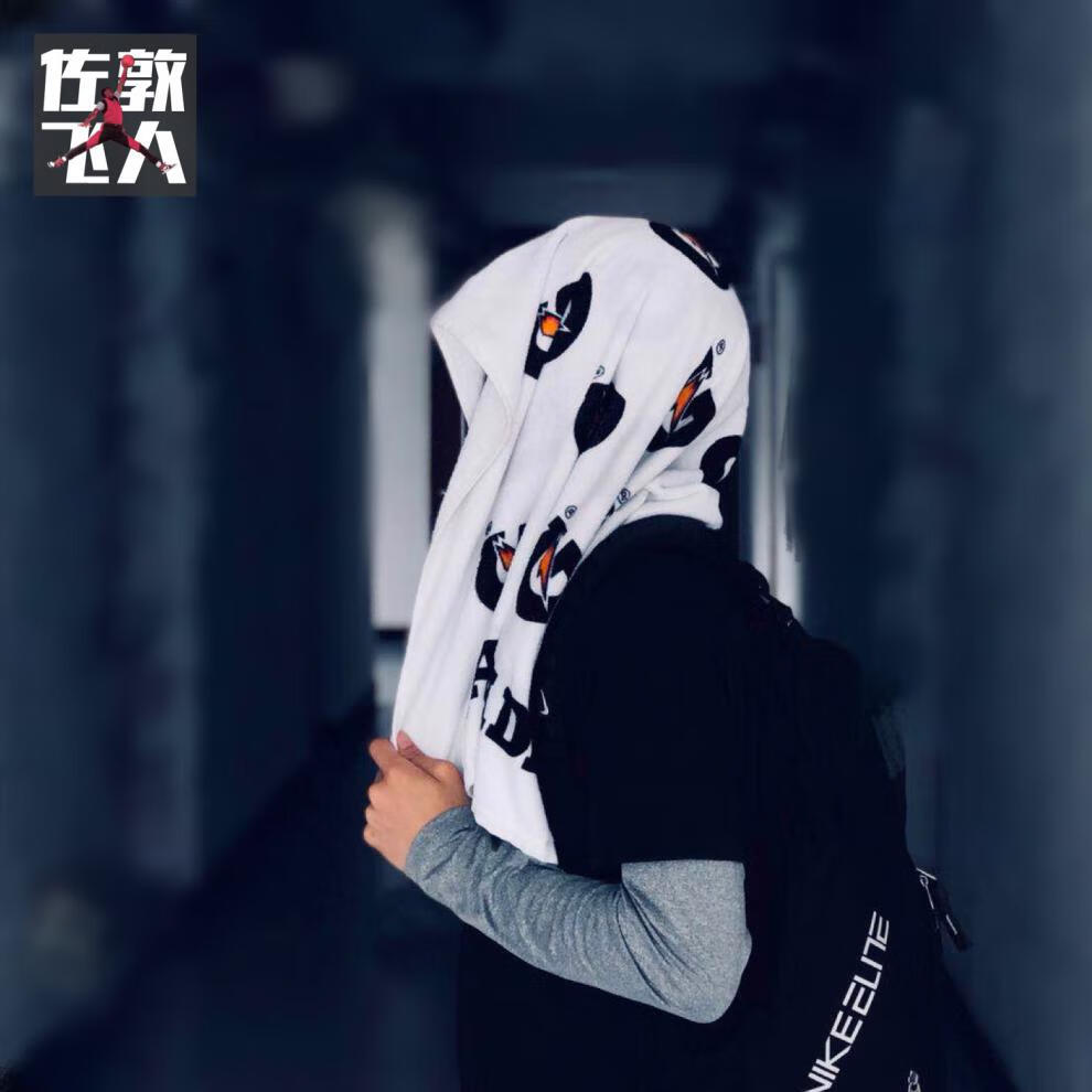 2022升级款nba毛巾现货nba篮球毛巾佳得乐全棉浴巾运动白色大毛巾健身