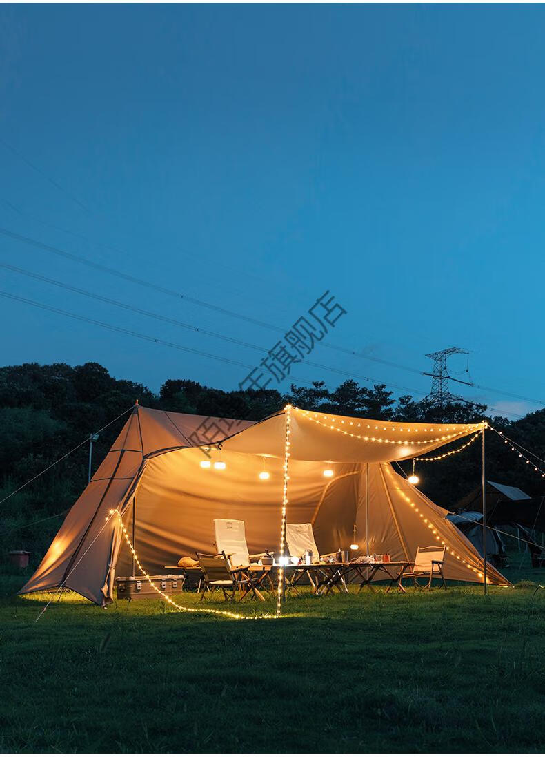 彩绘天空帐篷 帐篷户外大型天幕帐篷大a塔露营野营加厚防暴雨野外防晒