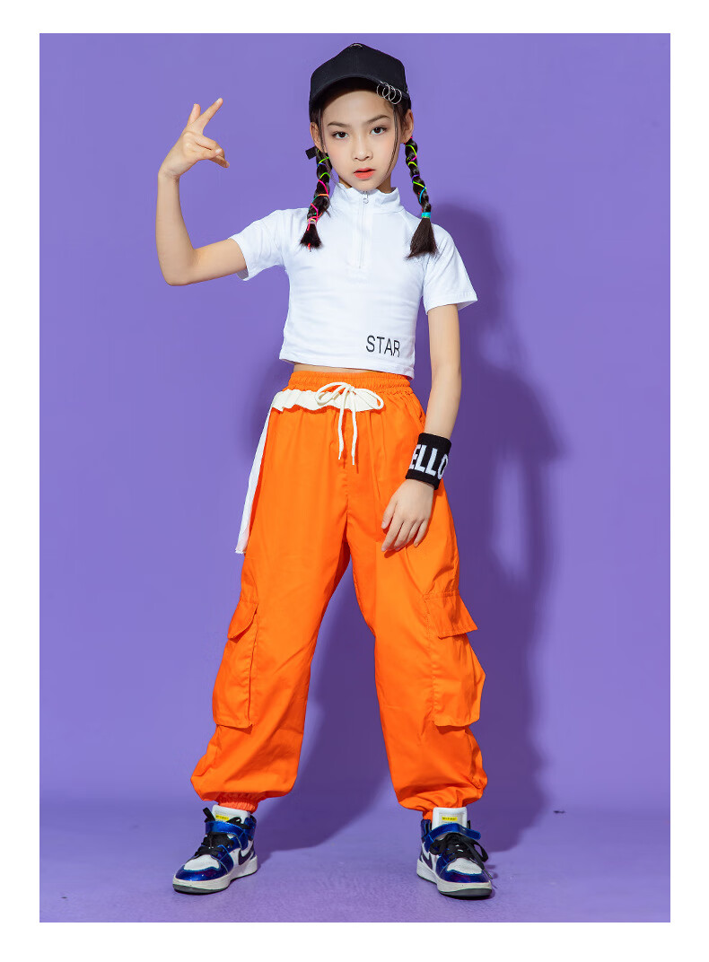bitced爵士舞服装女儿童六一街舞潮服7-16岁女童嘻哈舞蹈服中大童练功
