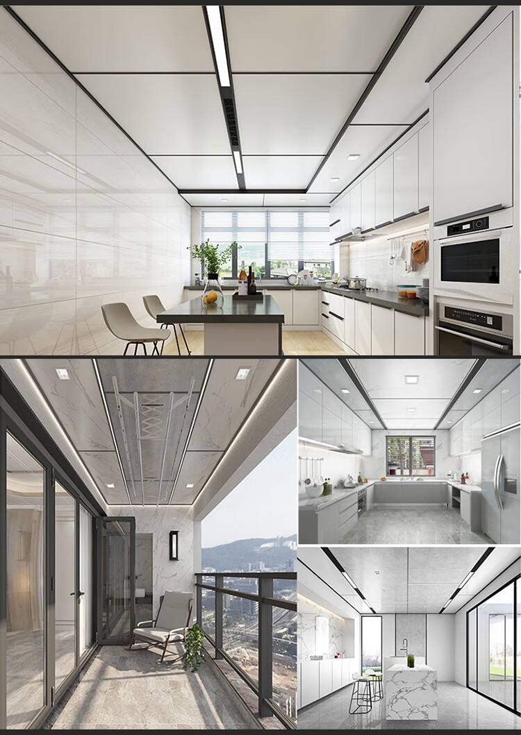 欧普侍蜂窝板led灯集成吊顶大板配件铝合金延申板嵌入式黑白格栅灯方