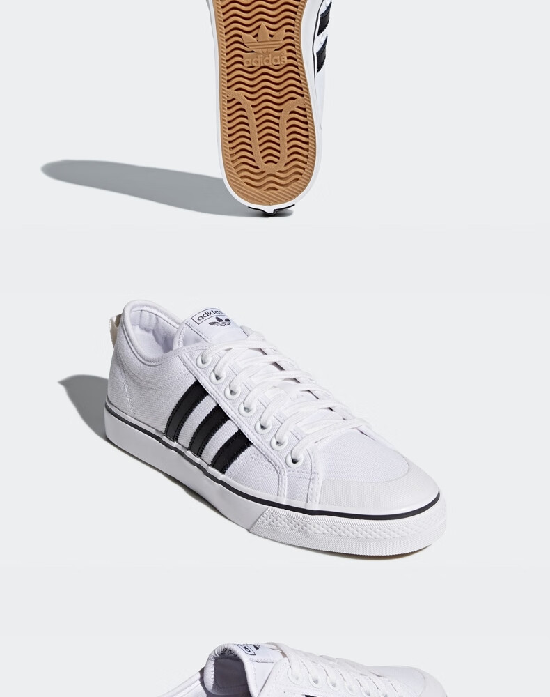 adidas阿迪达斯官网三叶草nizza男女休闲帆布鞋cq2333一号黑白cq2332