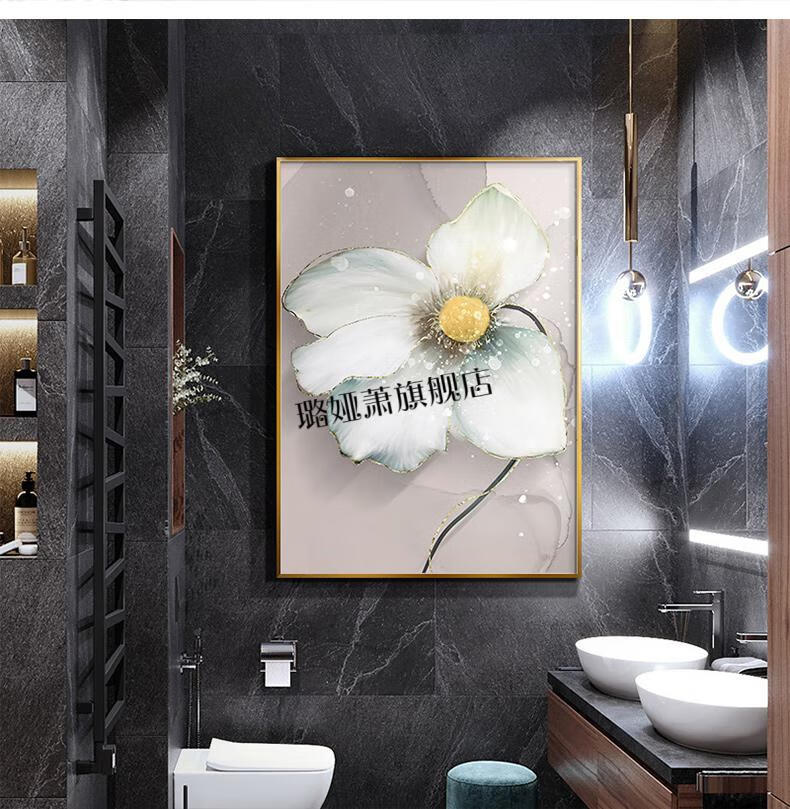 酒店公共厕所洗手间装饰画s500a3040高清艺术微喷铝合金画框晶瓷画