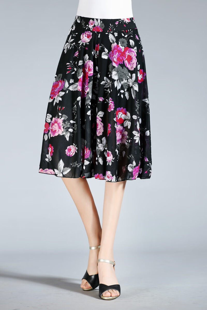 夏季穿的中年女士夏天半身裙子中老年人妇女半身群女式夏季宽松冰丝裙