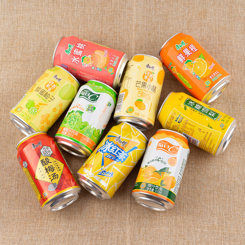 康师傅水蜜桃310ml*8/12瓶听装聚餐解渴果味饮料饮品批发 水蜜桃310ml