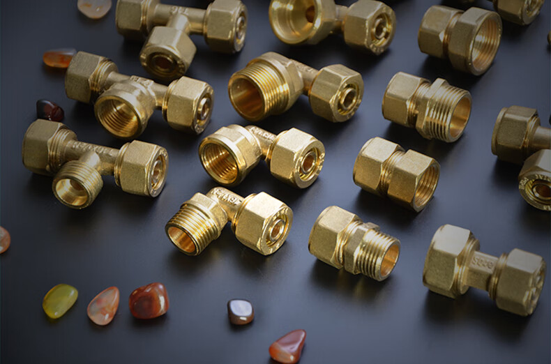 1216铝塑管接头铜管件配件家用太阳能热水器4分接头三通球阀弯头 1216