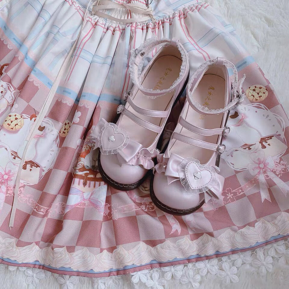 春节不打烊nfim洛丽塔鞋子lolita软妹可爱大头鞋日系厚底学生鞋黑色34