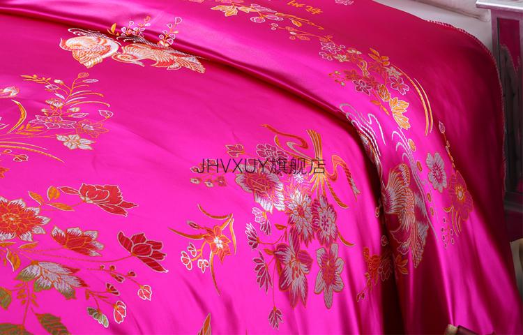 杭州丝绸缎子被面杭州丝绸被面软缎婚庆绸缎子被面结婚七彩织锦缎被面