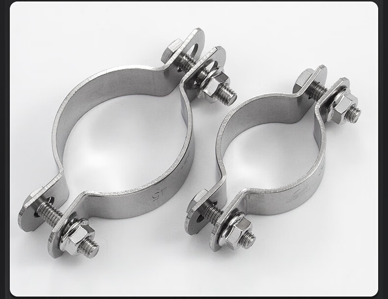 letsfun304不锈钢半圆抱箍卡箍管夹喉箍管卡子广告拍管夹抱箍 φ76【1