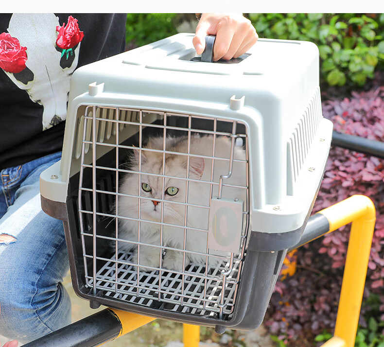 宠物航空箱猫狗笼子便携式狗狗外出箱子猫外带箱飞机托运箱运输箱黑色