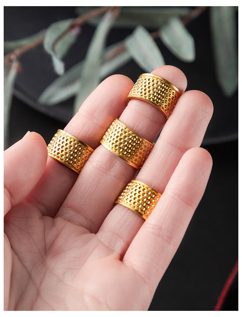 顶针护指神器老式家用缝纫配件戒指加厚可调节金属抵戒十字绣指套