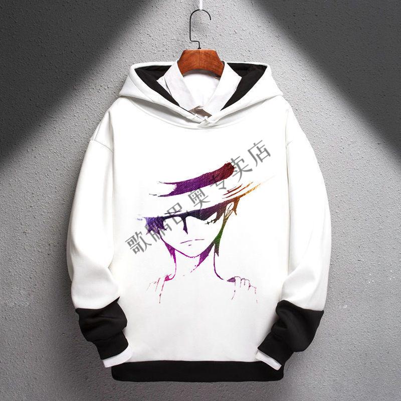 漫画卫衣男韩版潮牌初中生高中生海贼王卫衣服连帽加绒加厚外套衣服套