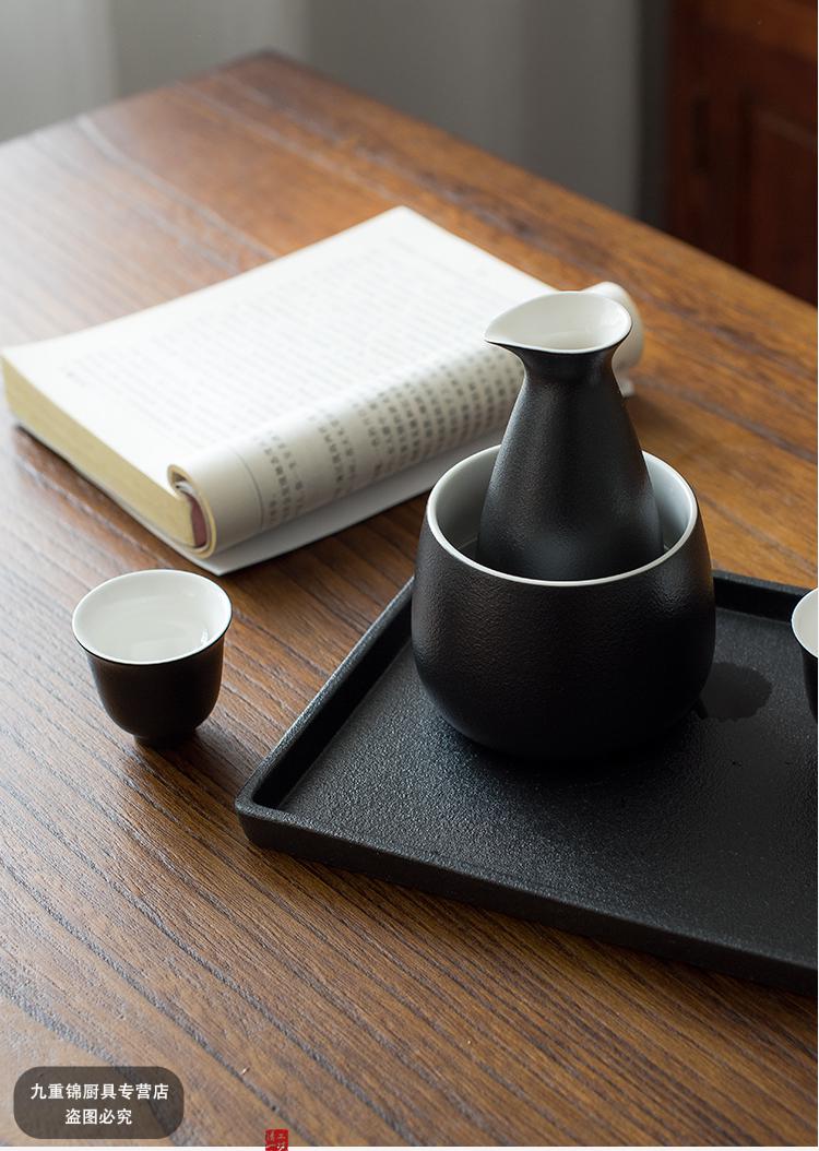 温酒壶烫酒壶日式清酒壶套装家用黄酒烫酒器温酒壶陶瓷热酒器酒杯清