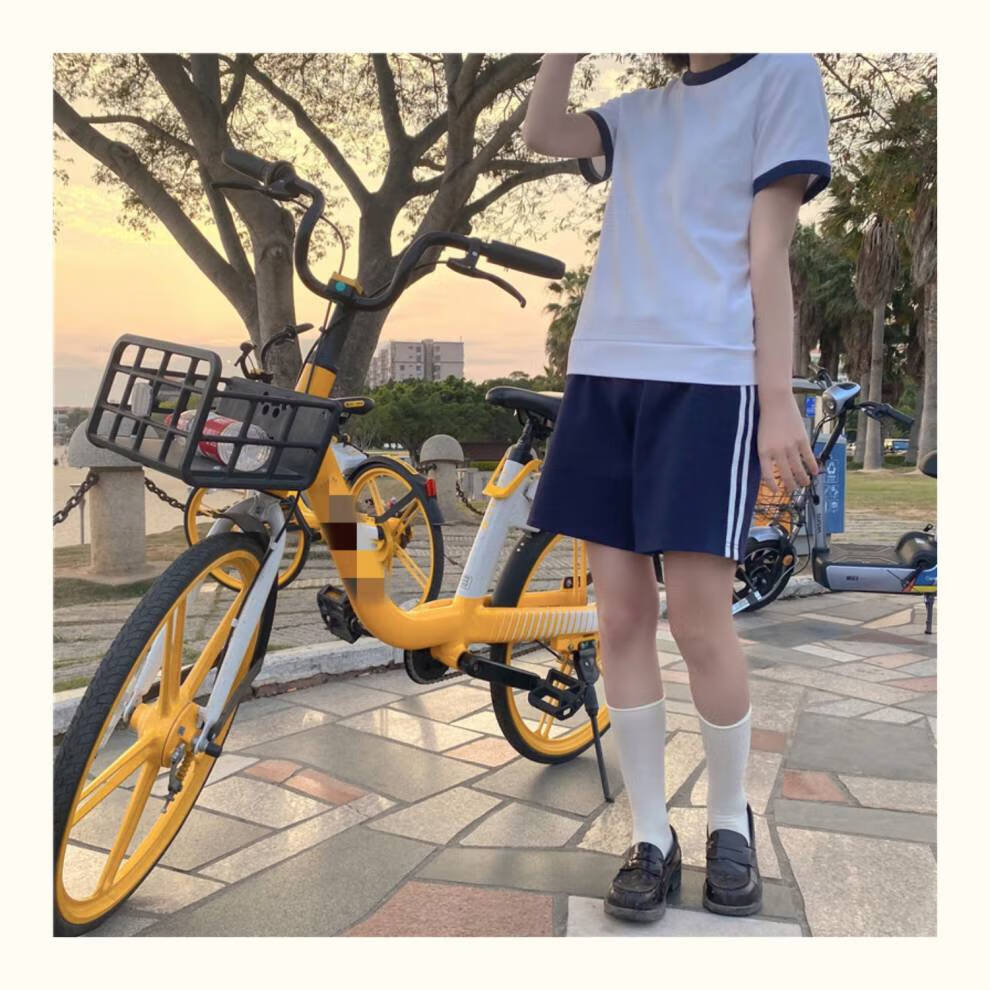 【京荐优品】气球熊夏季日式体育运动体操服保守可爱日系分体式泳衣女