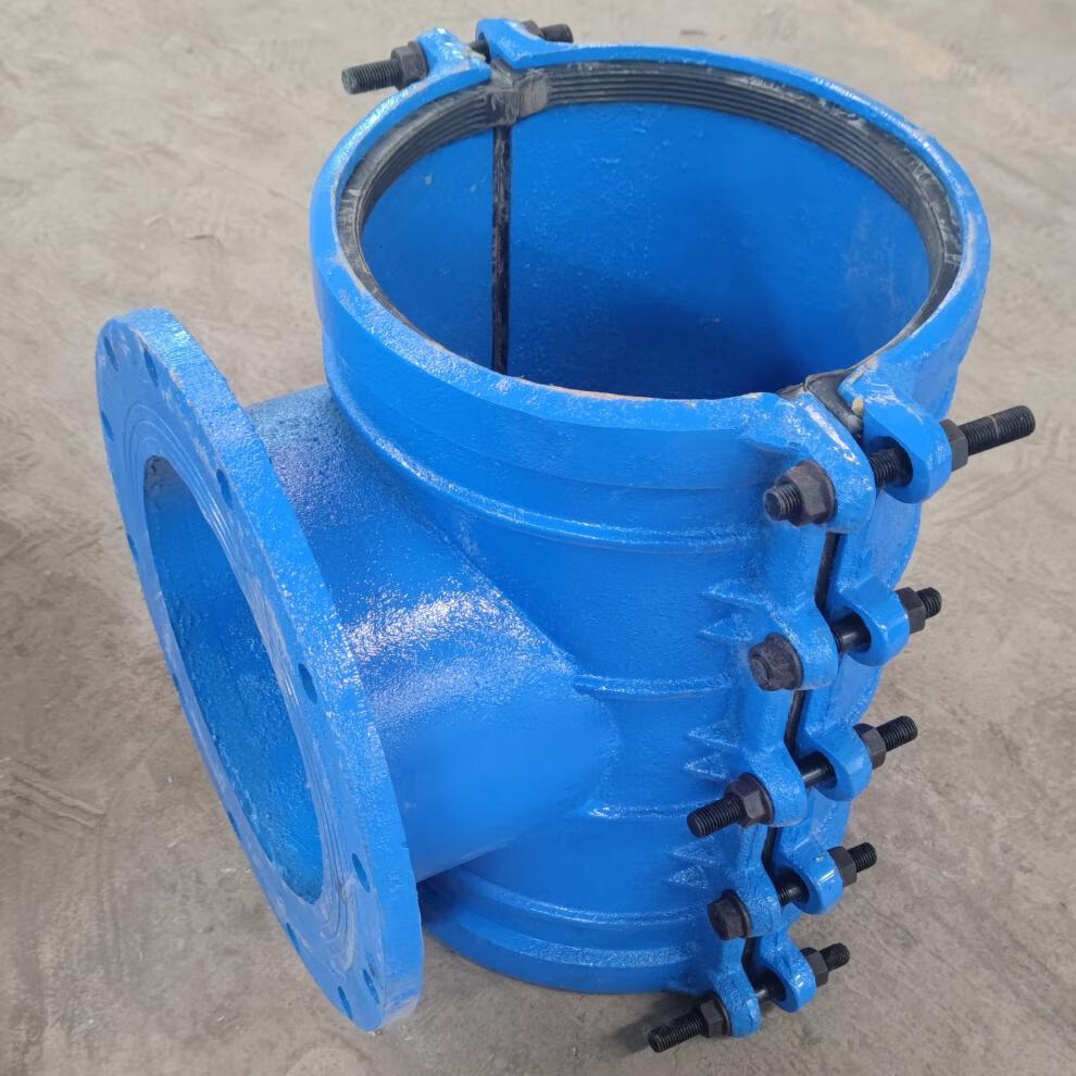 pe管专用哈夫节法兰分水三通铸铁管道开孔马鞍三通抢修器抱箍接头 p