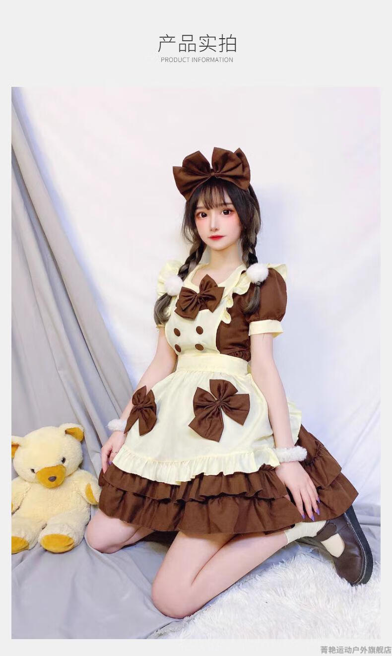 咖啡厅女仆装制服cosplay日常可爱连衣裙洋装萝莉lolita洛丽塔黑白