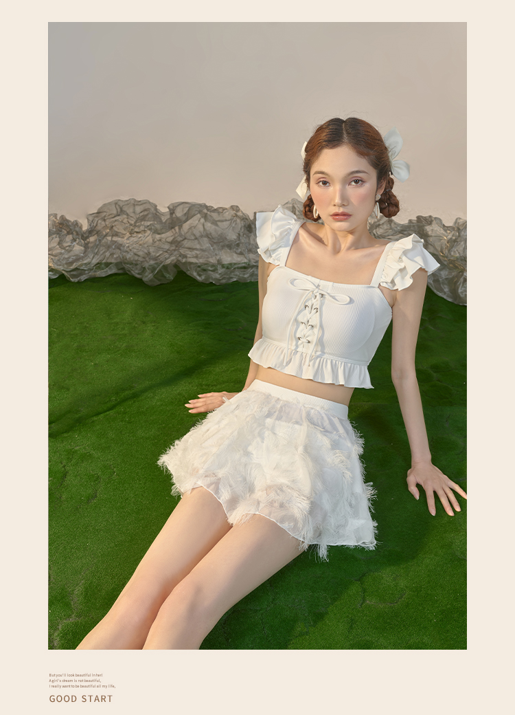 三亚小姐姐海边穿的【徐苏苏 花漾】纯欲风网红2022新款仙气保守温泉