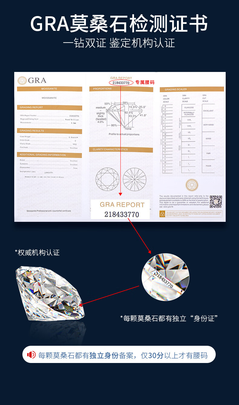岁阳珠宝四叶草莫桑钻耳钉925银女士潮流时尚百搭耳环d色50分小众耳饰