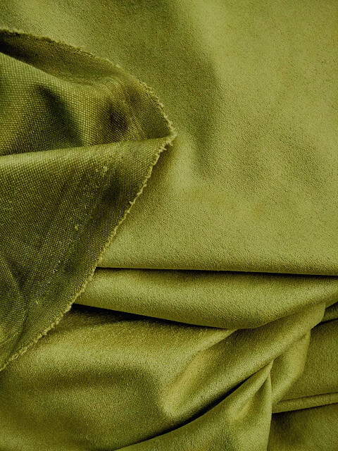 纬弹力麂皮绒秋香绿(拍1件=1米长)