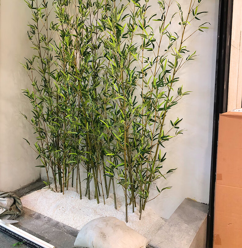 60仿真竹子隔断装饰隔断挡墙客厅展厅造景假竹子人造绿毛竹塑料庭院