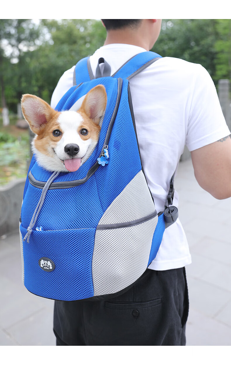 狗狗背包外出猫包宠物便携猫咪袋子泰迪外带胸前背狗包用品 绿色 xl