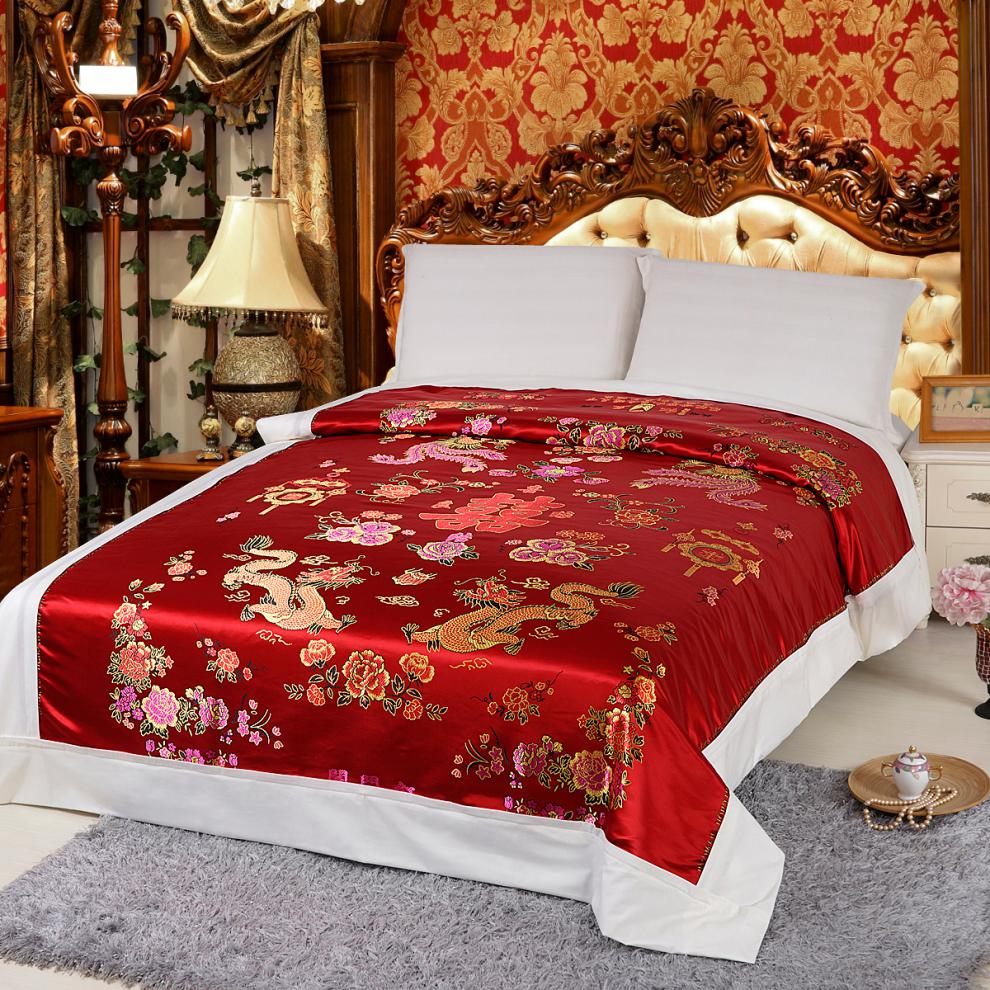 老式丝绸被套老式丝绸被套包边被罩杭州丝绸缎面结婚复古风龙凤被面子