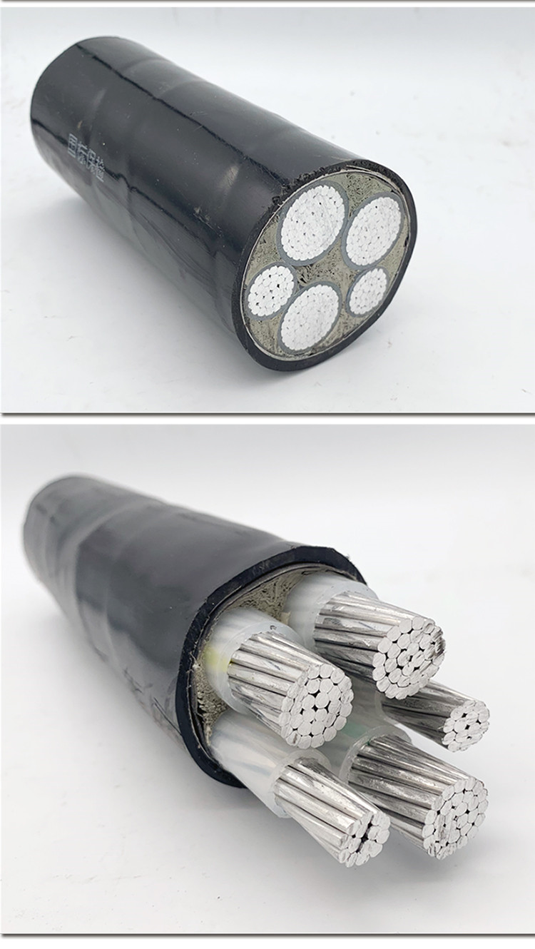国标铝电缆线 5芯16 25 50 120平方 铠甲3 2五芯三相铝芯电缆铝线