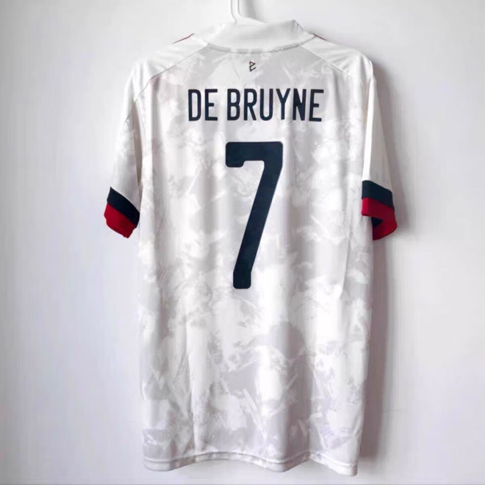 2020欧洲杯比利时球衣17号德布劳内10号阿扎尔球员版足球服主场印7号