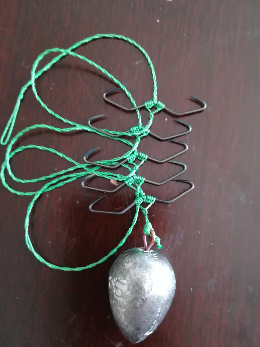 邦加 打甲鱼枪线打鳖钩团枪专用绑好的精品弹簧钢勾王八钩 6cm宽5钩70