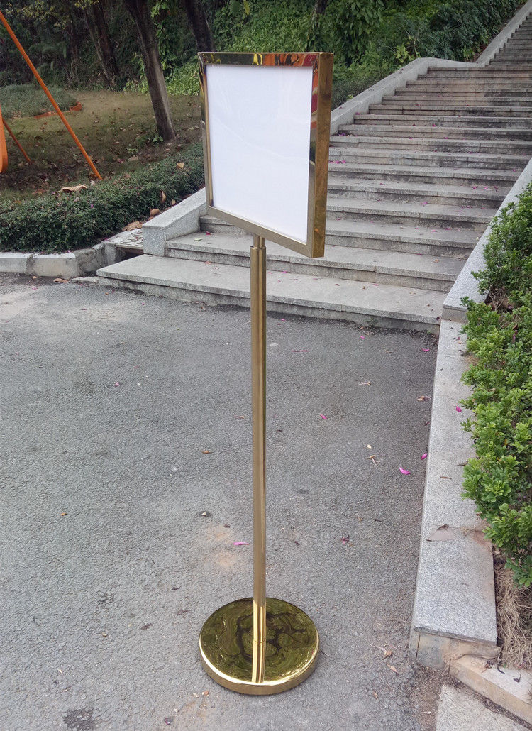 不锈钢立式双面指示牌水牌展示架a3a4广告牌落地导向牌迎宾牌 a4钛金